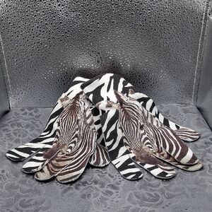 NWT Zebra Print Gloves OS